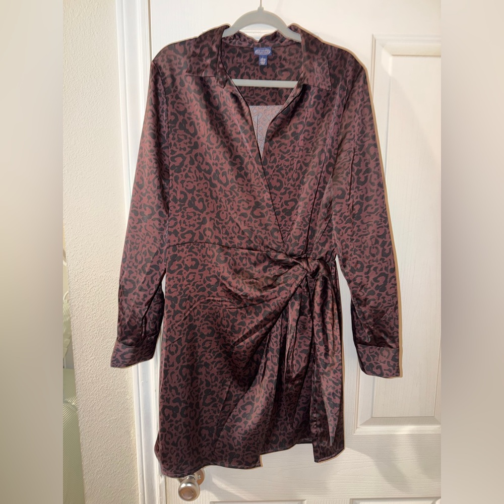 Leopard Print Wrap Dress